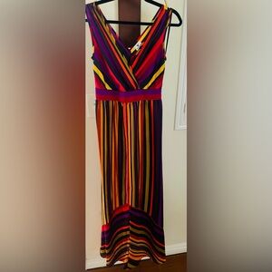 Worthington Purple and Pink Striped Dress